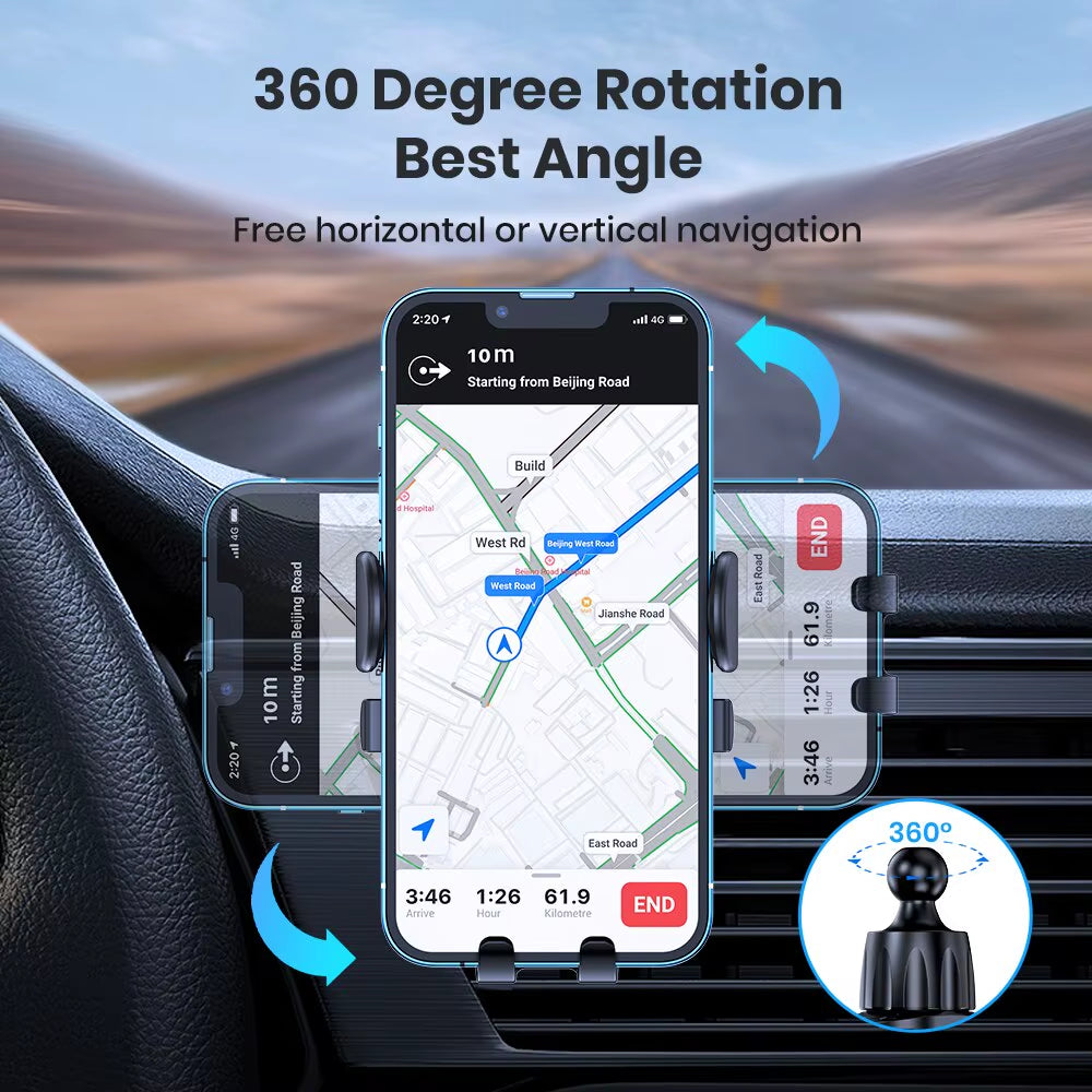 TOPK Car Phone Holder Mount 2023 Upgrade Auto Locking  Phone Holder with Hook Clip for Car Air Vent for Iphone Samsung